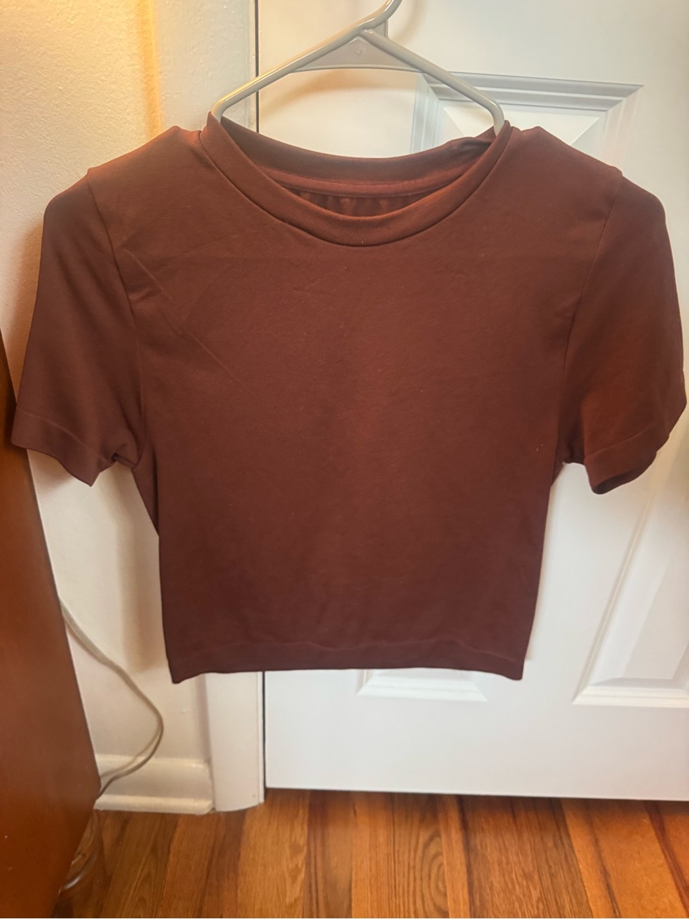 a new day Brown Short Sleeve Crop Top